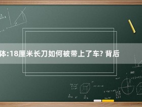 媒体:18厘米长刀如何被带上了车? 背后真相实在让人惊愕【365娱乐资讯网】