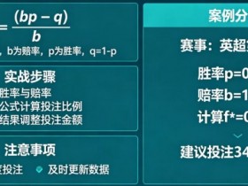 体育投注中的“凯利公式”实战应用教程【365娱乐资讯网】