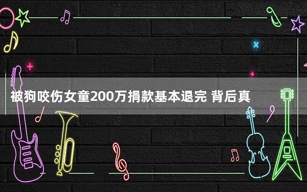 被狗咬伤女童200万捐款基本退完 背后真相实在令人震惊